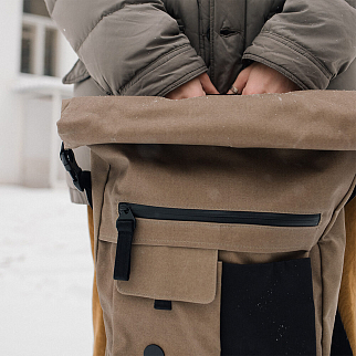 Рюкзак Pinqponq Carrik Coated Khaki