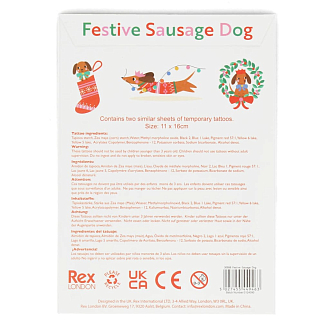 Временные татуировки REX Festive Sausage Dog
