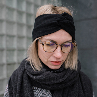 Шерстяная полоска (повязка) на голову Friend Function Черная