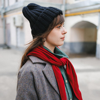 Шапка шерстяная Friend Function Крупной Вязки All Black