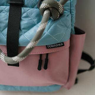 Рюкзак-роллтоп Domashka дутый розово-голубой
