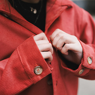 Рубашка вельветовая Friend Function красно-терракотовая