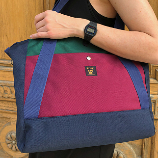 Сумка тоут iyulstore Бордово-зелёно-синий