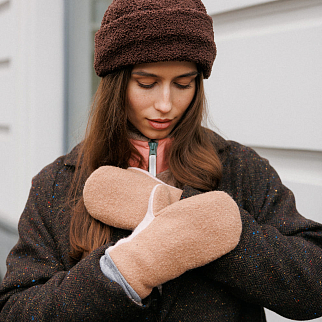 Варежки Friend Function Кофейно-пудровые