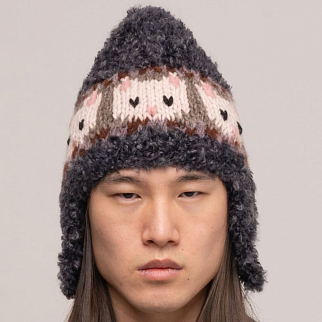 Шапка CHECK YA HEAD серая с рисунком Котики Т2165/118