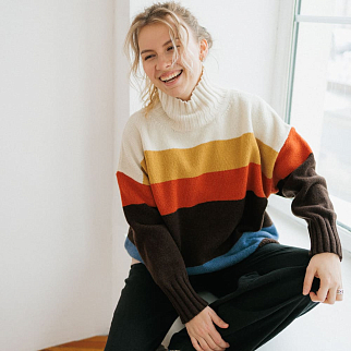 Свитер Thinking Mu Stripes Imogen оверсайз