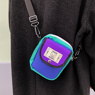 Мини сумка iyulstore фиолетово-сине-бирюзовая