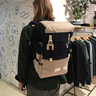 Рюкзак Sandqvist Harald Multi Off White-Blue