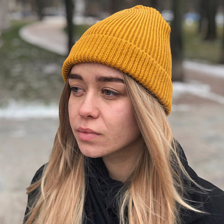 Шапка CHECK YA HEAD шерстяная шафран 1620