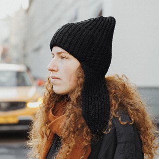 Ушанка UNU вязаная черная