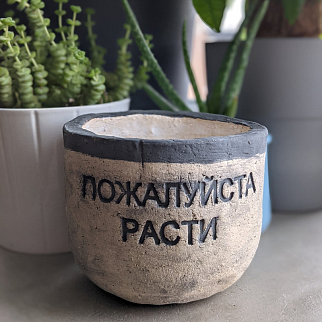 Керамический горшок Пожалуйста расти