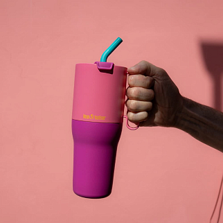 Термостакан Klean Kanteen Rise Tumbler 36oz Straw Lid (1065 мл) Pink Lemonade Kaleidoscope Limited