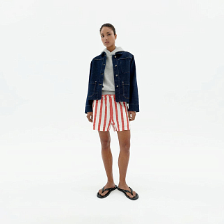 Шорты Thinking Mu Red Maxi Stripes Geranio