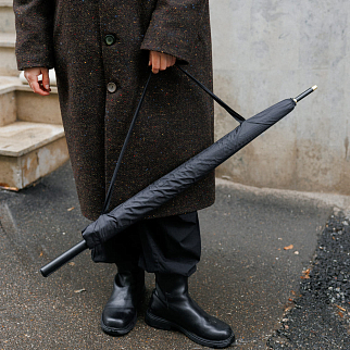 Зонт-трость с автооткрытием 24 ребра черный