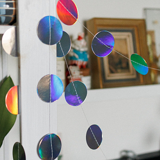 Голографическая гирлянда круглая 4 метра