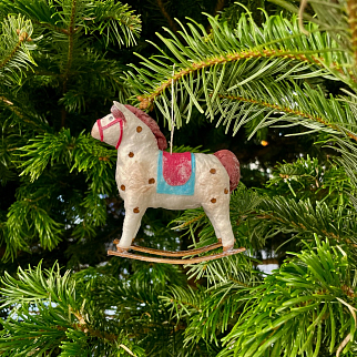 Ватная елочная игрушка - Коняшка