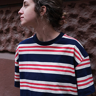 Футболка Меч STRIPES White-Navy-Red