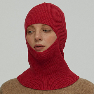 Балаклава CHECK YA HEAD шерстяная алая T016