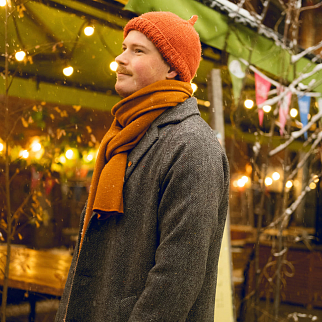 Шерстяной шарф Friend Function терракотовый