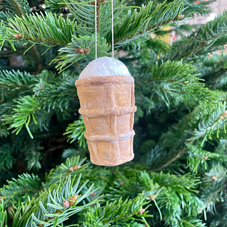 Ватная елочная игрушка - Мороженое