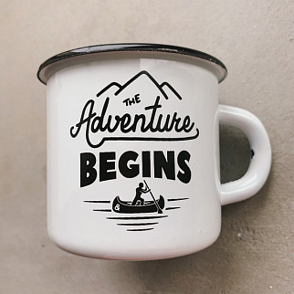 Кружка эмалированная Adventure белая