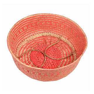 Корзина для белья REX коралловая