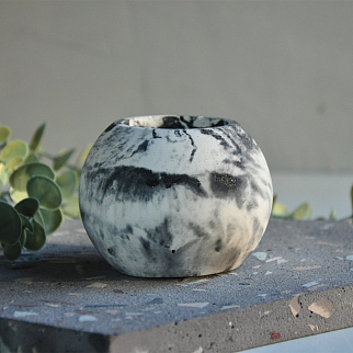 Кашпо CONCRETE COLOR Anika светлый мрамор