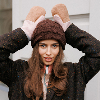 Варежки Friend Function Кофейно-пудровые