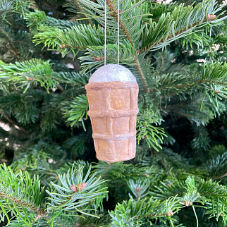 Ватная елочная игрушка - Мороженое