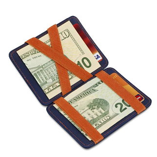Волшебный кошелек Garzini Magic Wallets сине-оранжевый
