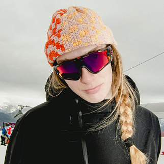 Шапка-бини Jacob Cro Twins Pink Red Yellow melange