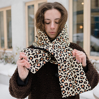 Дутый шарф Friend Function леопардовый