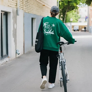 Свитшот Friend Function Los Animales зеленый оверсайз