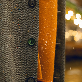 Пальто Friend Function серое с цветной крапинкой (50% шерсть)