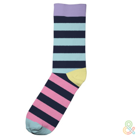 Носки Dedicated Sigtuna Split Stripe Navy Pink 40-46