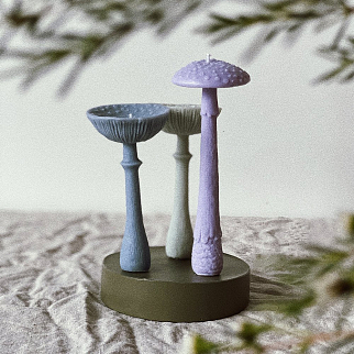 Ароматическая свеча Unification Love Гриб шляпкой вниз лиловый