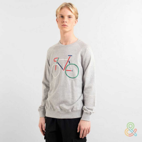 Свитшот Dedicated Malmoe Color Bike Grey Melange мужской