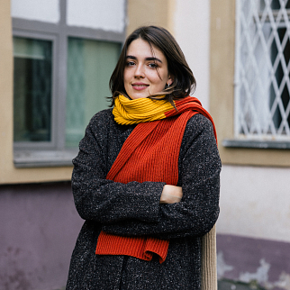 Вязаный шарф Friend Function Оранжевый