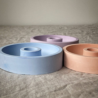 Бетонный подсвечник Unification Love персиковый