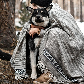 Большой шерстяной шарф Scandinavia Grey Folk