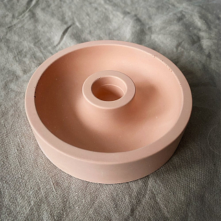 Бетонный подсвечник Unification Love персиковый