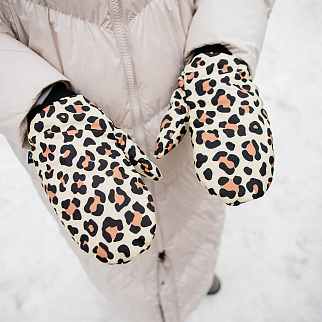 Дутые варежки Friend Function леопардовые