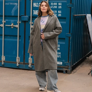 Пальто Friend Function серая елочка (100% шерсть)