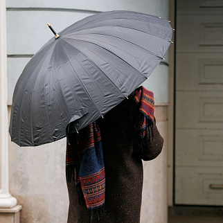 Зонт-трость с автооткрытием 24 ребра черный