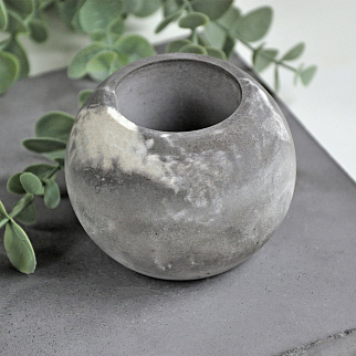 Кашпо CONCRETE COLOR Anika темный мрамор