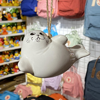 Керамическая ёлочная игрушка Нерпа