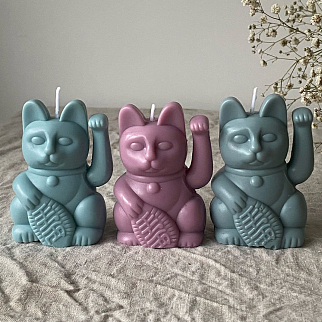 Ароматическая свеча Unification Love Lucky Cat серая