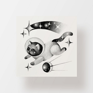Временная татуировка Star cat