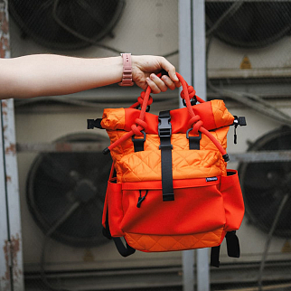 Рюкзак-роллтоп Domashka дутый оранжевый