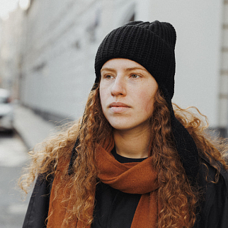 Ушанка UNU вязаная черная